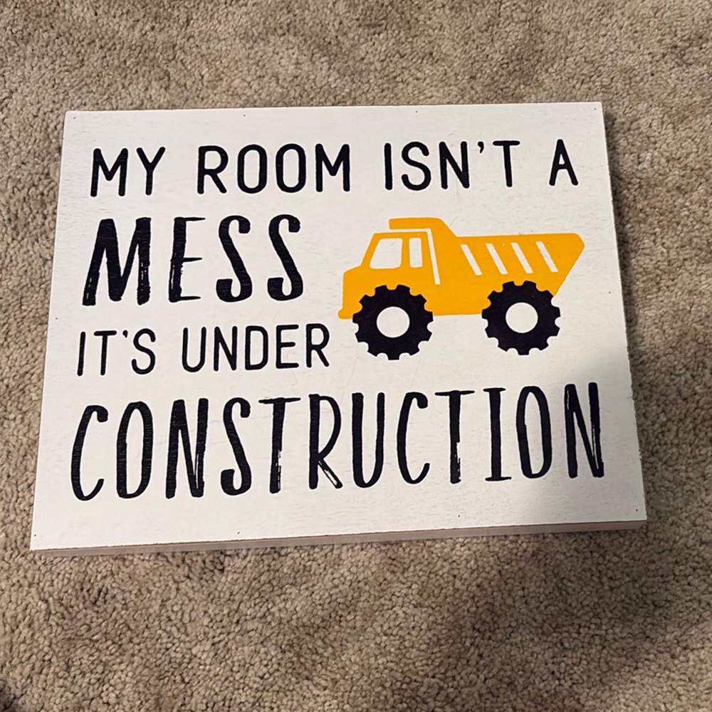 Hobby Lobby Black and Orange Construction Wall Art